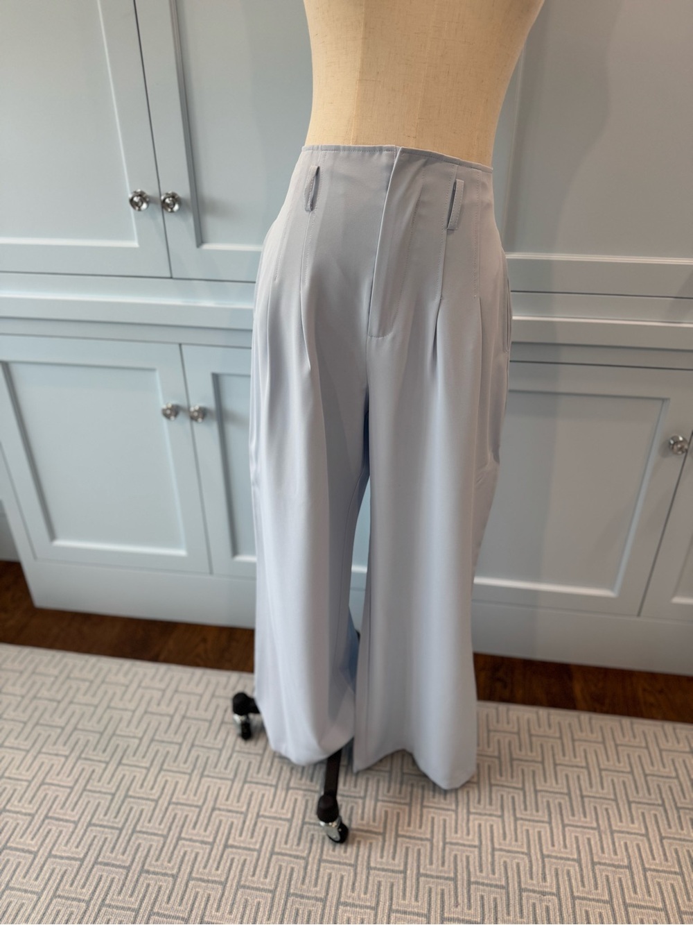 Stanton High-Rise Wide Leg Trousers in Pale Blue